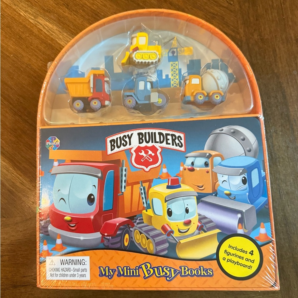 Busy Builders - My Mini Busy Books with 4 Toy Figures & Playboard - Phidal